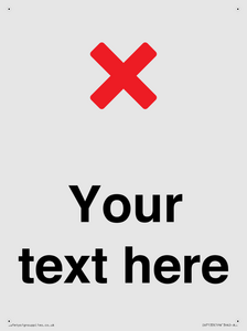 Custom plain background, red cross sign